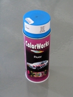 Spuitbus fluorescerend blauw ColorWorks 400 ml.
