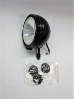 Koplamp zwart rond 150 mm 12 V. met H3 lamp