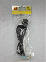 Stroomsnoer zwart met 1,8 m. kabel en randaarde stekker