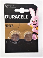 Batterij knoopcel CR 2025 lithium Duracell, verpakking 2 stuks