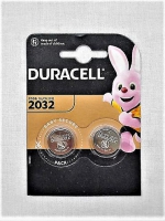 Batterij knoopcel CR 2032 lithium Duracell, verpakking 2 stuks