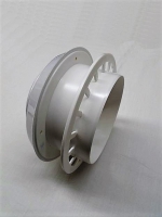 Ontluchtingsrooster/Ventilatierooster kunststof wit, verstelbaar en afsluitbaar, voor 100 mm buis