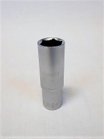 Dop zeskant 19 mm 1/2 inch, satin-finish, 75 mm lang