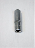 Dop zeskant 17 mm 1/2 inch, satin-finish, 75 mm lang
