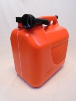 Jerrycan kunststof rood 20 liter met ontluchting, incl. schenktuit