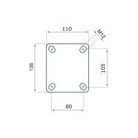 Zwenkwiel 160 mm Tarsus blauw loopvlak 250 kg