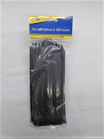 Tie-rib 200 x 3,6 mm zwart, zak 100 stuks