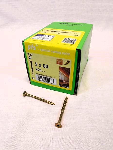 Snelboorschroef 5.0 x 60 mm deeldraad Torx 20, doos 200 stuks