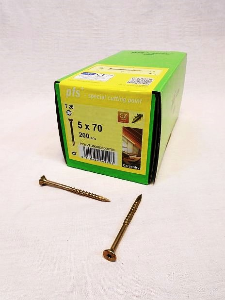 Snelboorschroef 5.0 x 70 mm deeldraad Torx 20, doos 200 stuks