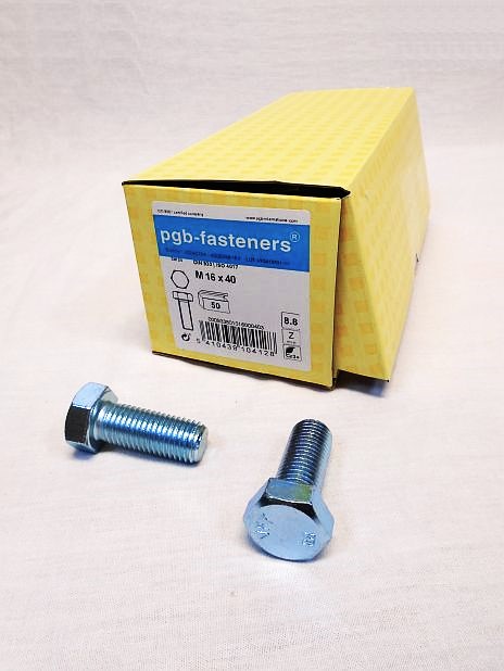 Zeskanttapbout M16 x 40 mm verzinkt, doos 50 stuks