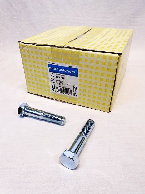 Zeskantbout M16 x 80 mm verzinkt, doos 50 stuks