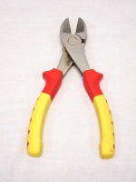 Zijkniptang 180 mm met rood/geel geïsoleerde handgrepen
