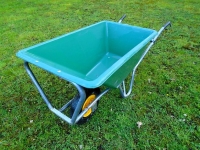 Kruiwagen kunststof bak 180 L., gegalvaniseerd frame, 1 wiel B-keuze roestvorming