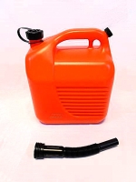 Jerrycan kunststof rood 10 liter met ontluchting, incl. schenktuit