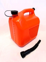 Jerrycan kunststof rood 10 liter met ontluchting, incl. schenktuit