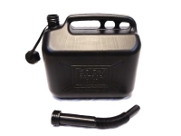 Jerrycan kunststof zwart 10 liter, incl. schenktuit