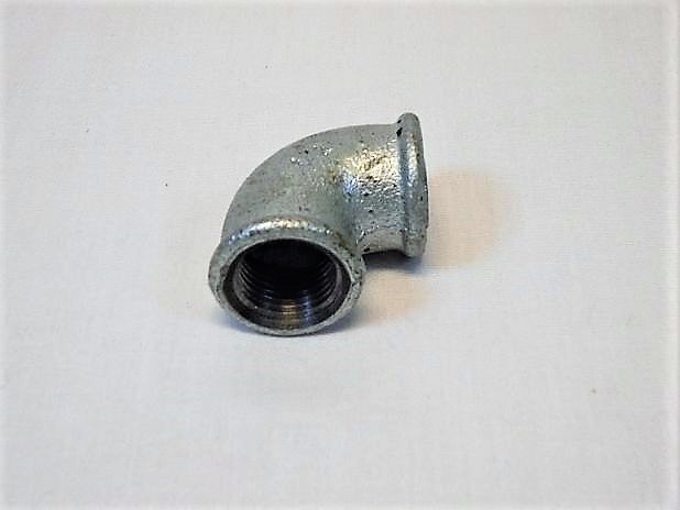 Knie 1/2 inch 90 graden met bi-bi draad, gietijzer
