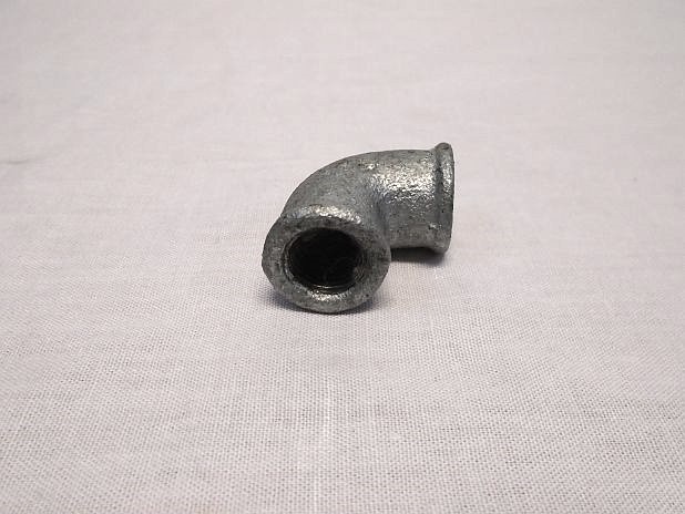 Knie 1/4 inch 90 graden met bi-bi draad, gietijzer