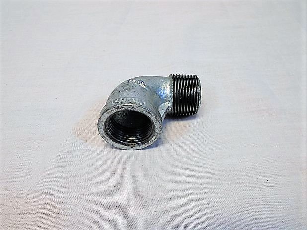 Knie 1/2 inch 90 graden met bi-bu draad, gietijzer