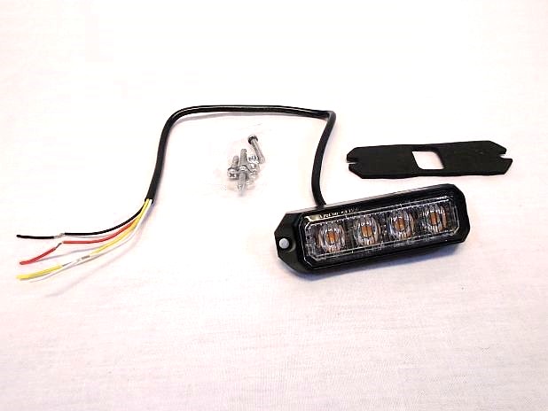 Flitslamp met 4 x oranje LED 10-30 Volt