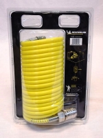 Persluchtslang spiraal 5 m. geel Michelin, incl. euro aansluitingen