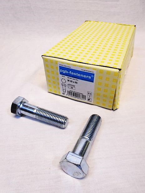 Zeskantbout M20 x 80 mm verzinkt, doos 25 stuks