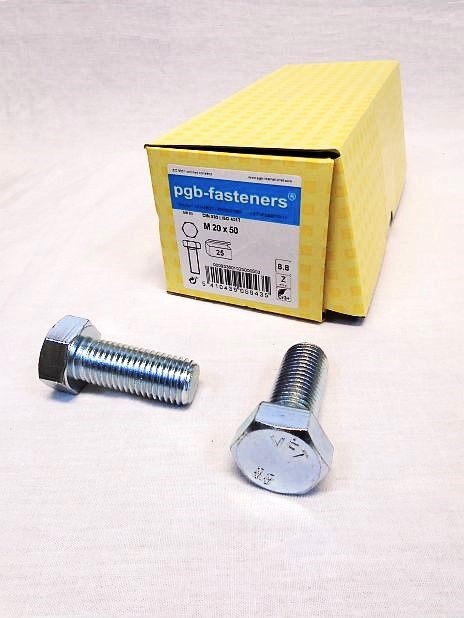 Zeskanttapbout M20 x 50 mm verzinkt, doos 25 stuks