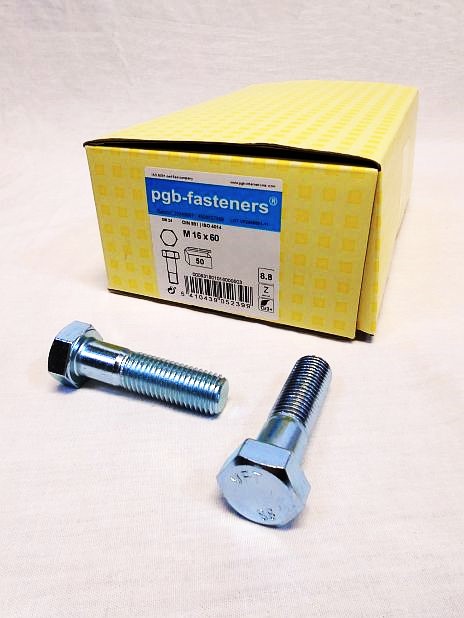 Zeskantbout M16 x 60 mm verzinkt, doos 50 stuks