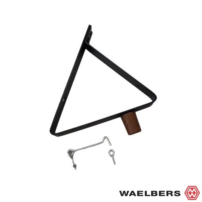 Deuropvangbeugel zwart, met deurstopper en haak