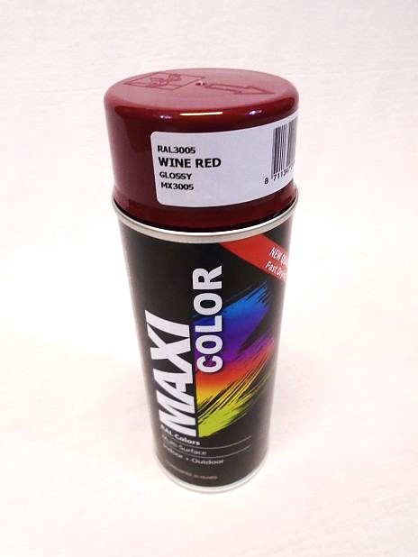 Spuitbus bordeauxrood hoogglans RAL 3005 MAXIcolor, 400 ml.