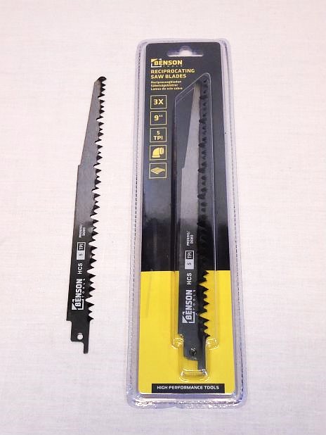 Reciprozaagblad 225 mm voor hout BENSON, grof, set 3 stuks