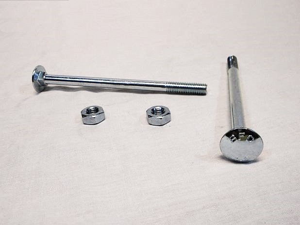 Slotbout M10 x 140 mm met moer, verzinkt, per stuk