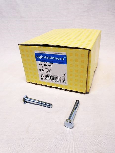 Zeskantbout M8 x 50 mm verzinkt, doos 200 stuks