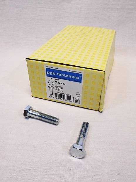 Zeskantbout M12 x 50 mm verzinkt, doos 100 stuks