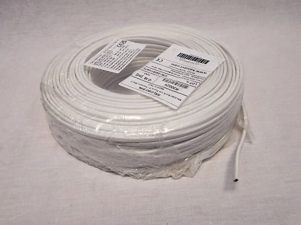 Kabel wit ovaal 2 x 0,75 mm2, per meter