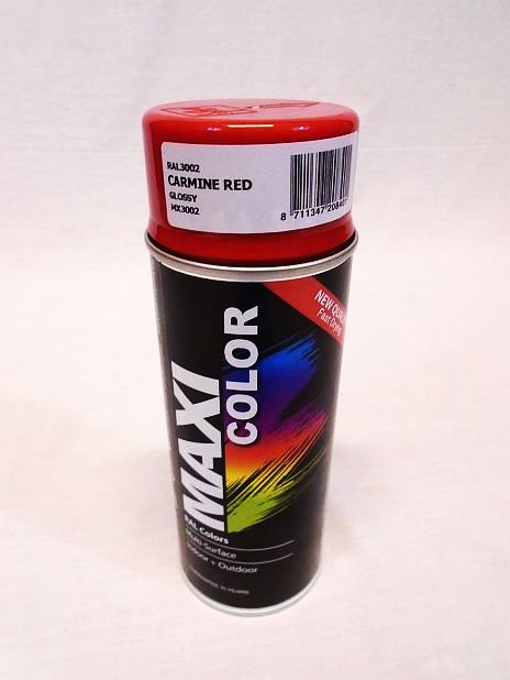 Spuitbus karmijnrood hoogglans RAL 3002 MAXIcolor, 400 ml.
