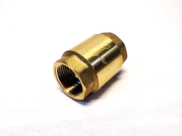 Terugslagklep messing met 2x 1 inch binnendraad