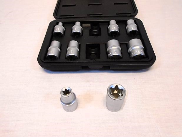 Doppendoos Torx E-socket 1/2 inch aansluiting, 10-delig