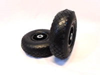 Wiel 3.00 - 4 luchtband zwarte kunststof velg kogellagers asgat 16 mm