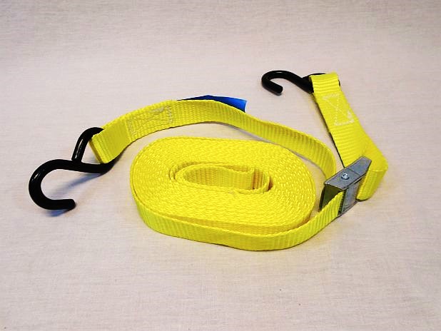 Spanband met klemgesp 250 kg geel 5 meter